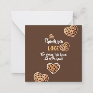 Personalized Thank you cookie hearts design Card