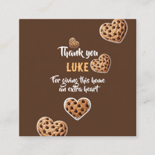 Personalized Thank you cookie hearts design Enclosure Card