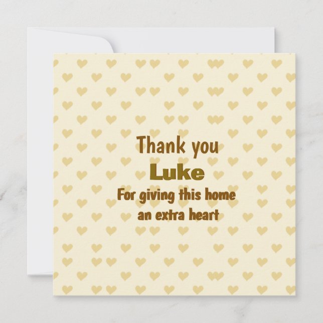 Personalized Thank you heart design Card (Front)