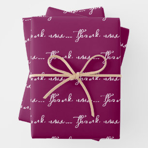 PERSONALIZED THANK YOU STYLISH MODERN WINE WRAPPING PAPER SHEET
