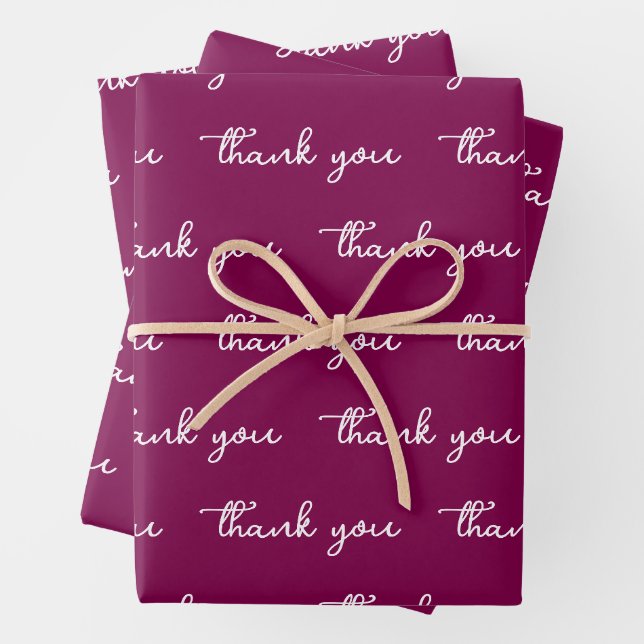 PERSONALIZED THANK YOU STYLISH MODERN WINE WRAPPING PAPER SHEET (In situ)