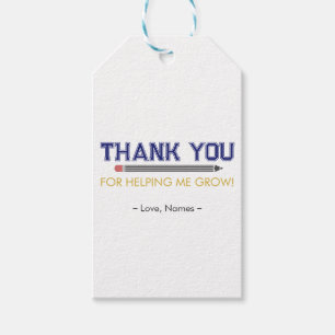 Personalized Thank You Teacher Appreciation Custom Gift Tags