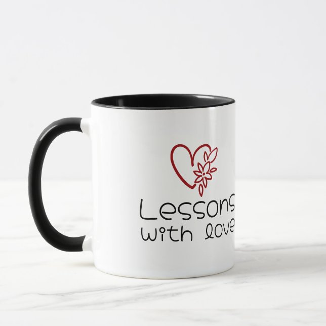 Personalized Thank You Teacher Heart Frame Mug (Left)