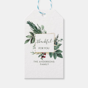 Personalized Thankful for you! Gift Tags