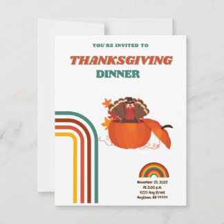 Personalized Thanksgiving Dinner  Invitation