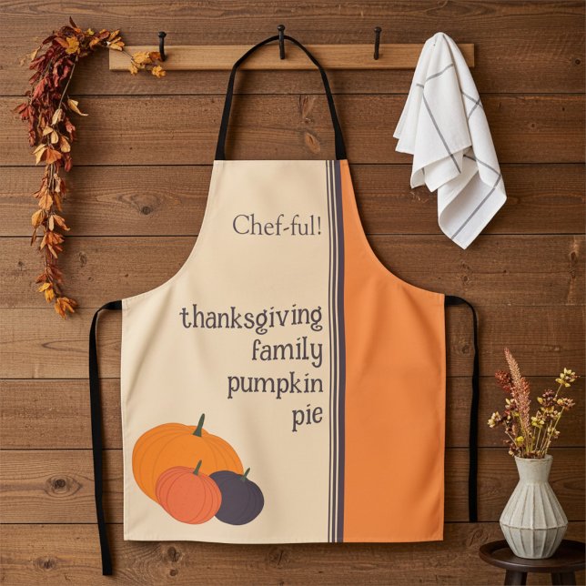 Personalized Thanksgiving Family Pumpkin Chef-ful Apron (Creator Uploaded)
