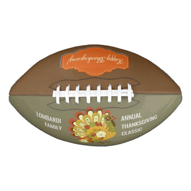 Personalized Thanksgiving Holiday Football American Football (Front)