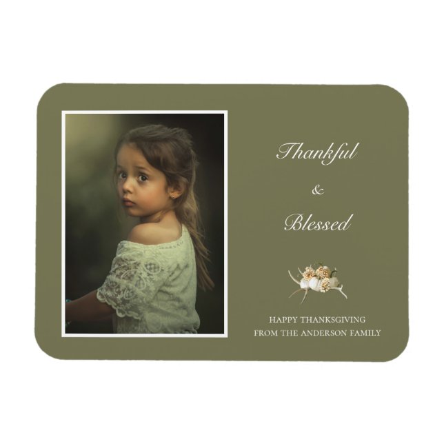 Personalized Thanksgiving Photo Magnet (Horizontal)