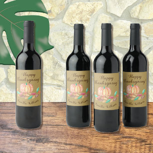 Personalized Thanksgiving wine labels