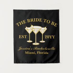 Personalized The Bride To Be Luxury Bachelorette Tapestry