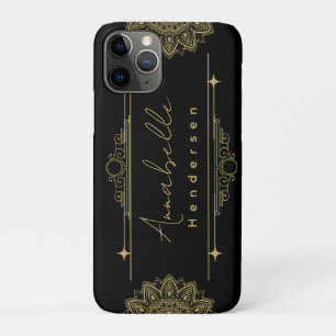 personalized The Elegante Gold & Black iPhone 11 Pro Case