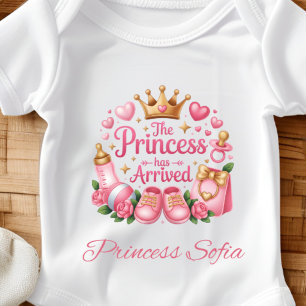 Personalized The Princess Has Arrived Baby Girl Bodysuit