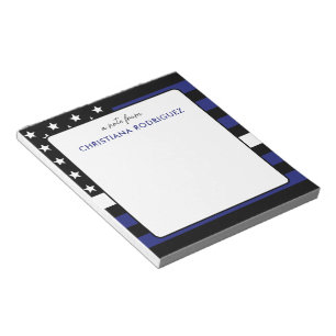 Personalized Thin White Flag Line EMT EMS Notepad