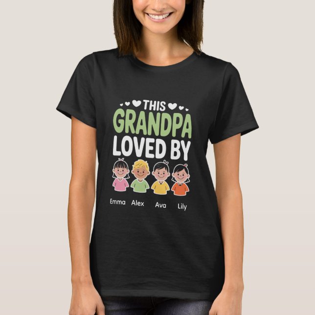 Personalized This Grandpa Loved By – Custom Kids  T-Shirt (Front)