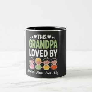 Personalized This Grandpa Loved By – Custom Kids  Two-Tone Coffee Mug