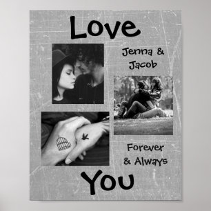 Personalized this "Love You" Couple's Photo Poster