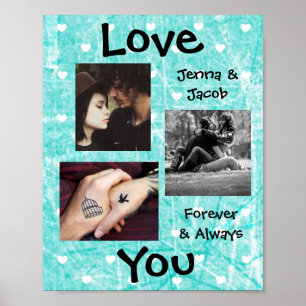 Personalized this "Love You" Couple's Photo Poster