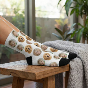 Personalized Three-Photo Face Socks   Custom Gift