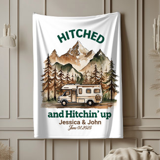 Personalized throw couples wedding blanket, camp