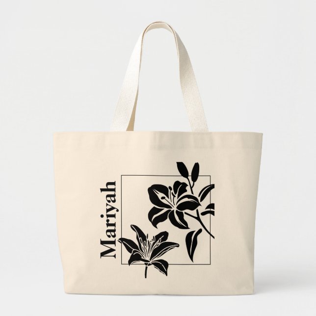 Personalized Tiger-Lily Tote Bag (Front)