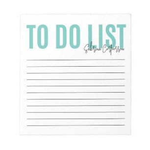 Personalized To Do List Teal Notepad