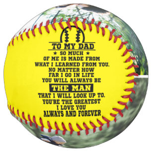 Personalized To My Dad Custom 2 Photo Collage Softball