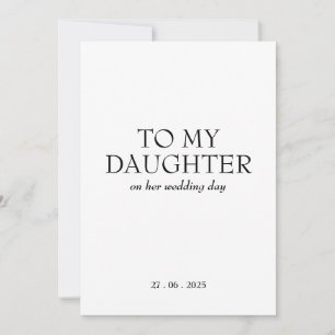 Personalized "To My Daughter" ON HER Wedding Day Thank You Card