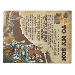Personalized To My Son Tiger, Love Letter From Dad Notepad
