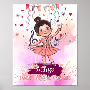 Personalized Toddler Ballerina Name Poster