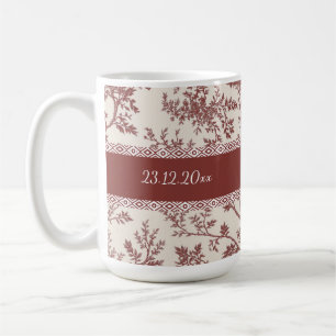 Personalized Toile De Jouy Mug Custom Name Date Gi