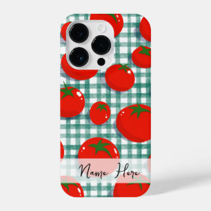 Personalized Tomato on Green Gingham Phone Case – 