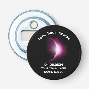 Personalized TOTAL SOLAR ECLIPSE 2024 Souvenir Bottle Opener
