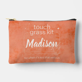 Personalized Touch Grass Kit Coral Anxiety Bag