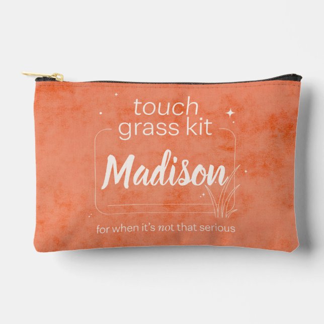 Personalized Touch Grass Kit Coral Anxiety Bag (Front)