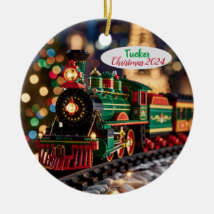 Personalized Toy Christmas Train Ceramic Tree Decoration