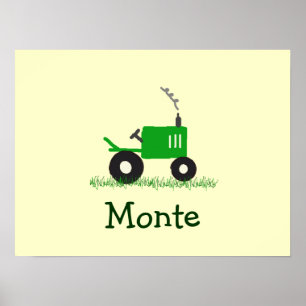 Personalized Tractor Wall Art: Green Tractor Poster