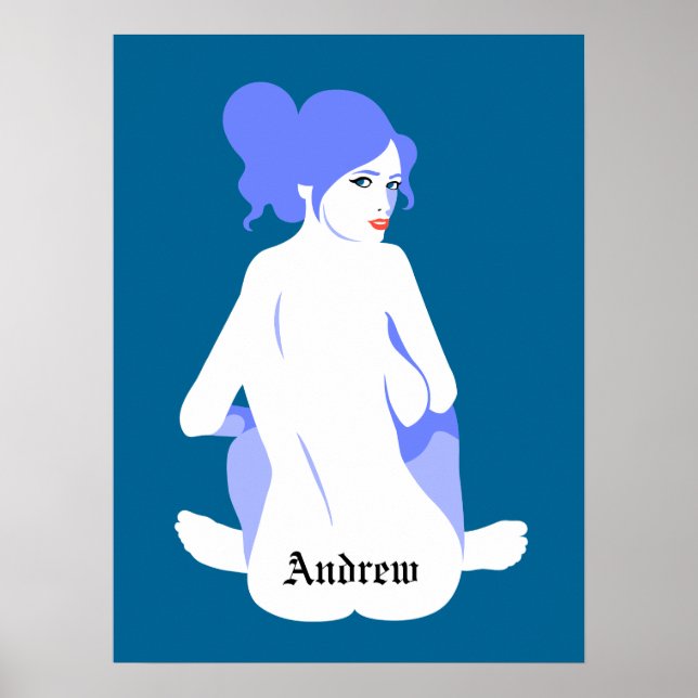 Personalized Tramp Stamp Men's Poster (Front)