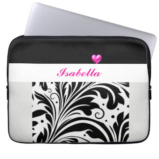 Personalized Trendy Black & White Electronics Bag