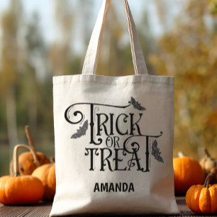 Personalized Trick or Treat Halloween Tote Bag