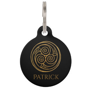 Personalized Triple Celtic Knot Swirl Mandala Pet Tag