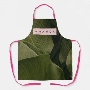 Personalized Tropical Green Leaf  Apron