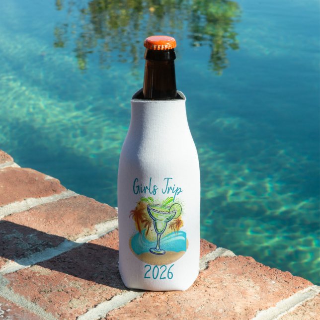 Personalized Tropical Island Bottle Cooler (In Situ Pool)