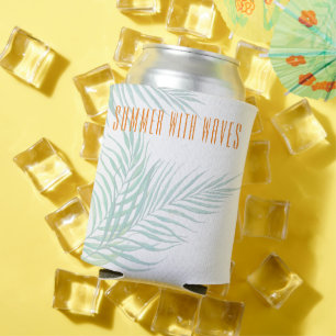 Personalized tropical leaves Foam Can Cooler