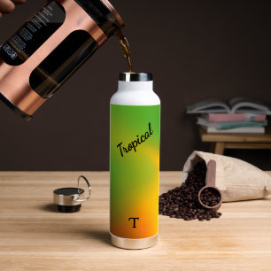 Personalized Tropical Melon Green Water Bottle