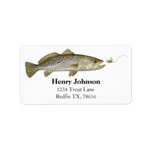 Personalized Trout Fishing Return Address Label