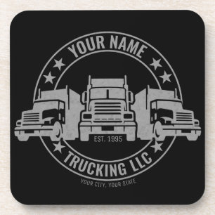 Personalized Trucker Big Rig Semi Truck Trucking  Coaster