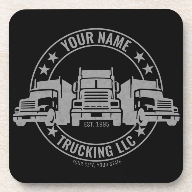 Personalized Trucker Big Rig Semi Truck Trucking  Coaster (Front)