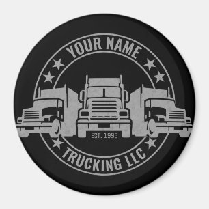 Personalized Trucker Big Rig Semi Truck Trucking Magnet