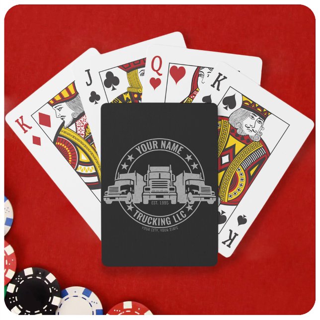 Personalized Trucker Big Rig Semi Truck Trucking Playing Cards (Creator Uploaded)