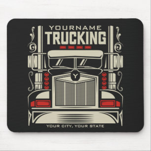 Personalized Trucking 18 Wheeler BIG RIG Trucker Mouse Mat
